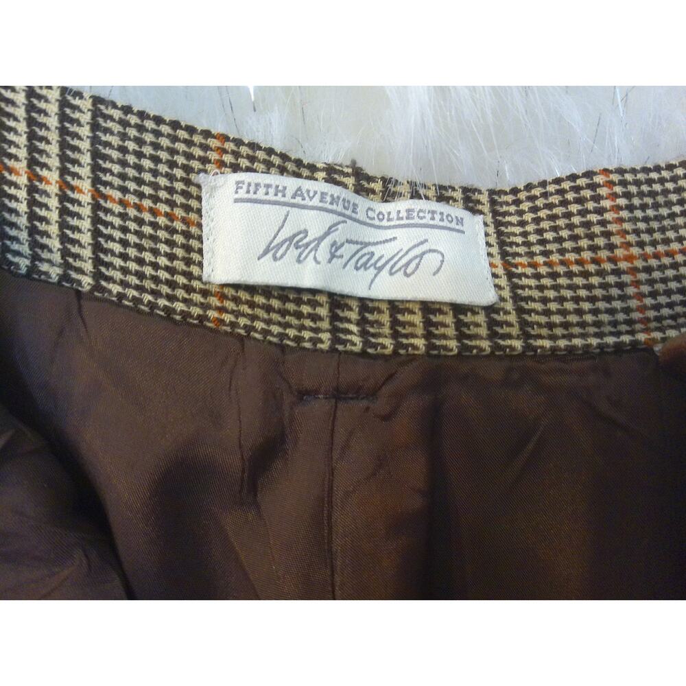 Vintage Fifth Avenue Collection Lord & Taylor Plaid Tweed Pants Trousers Size 4 - Picture 2 of 6